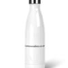 Premium stainless steel water bottle featuring Rustbox Rallies NC500 logo and website address, rear view