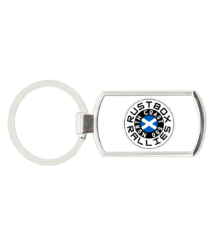 Stylish Rustbox Rallies NC500 keyring with rounded edges